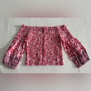 Poupette St Barth matching pink and red floral top